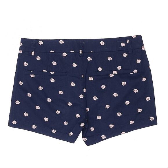 Uniqlo low rise dark blue sea shell print nautical beach shorts size 0 - Picture 2 of 8